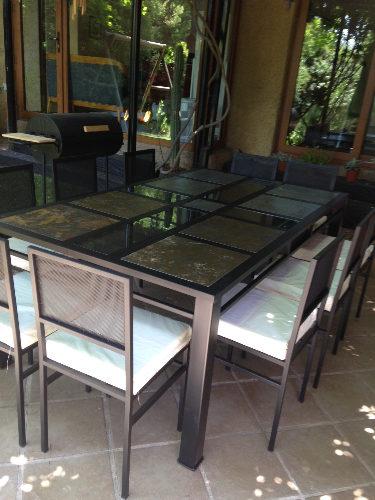 COMEDOR DE FIERRO MODELO QUILICURA 10 SILLAS - Rusti home,Armonia en tu